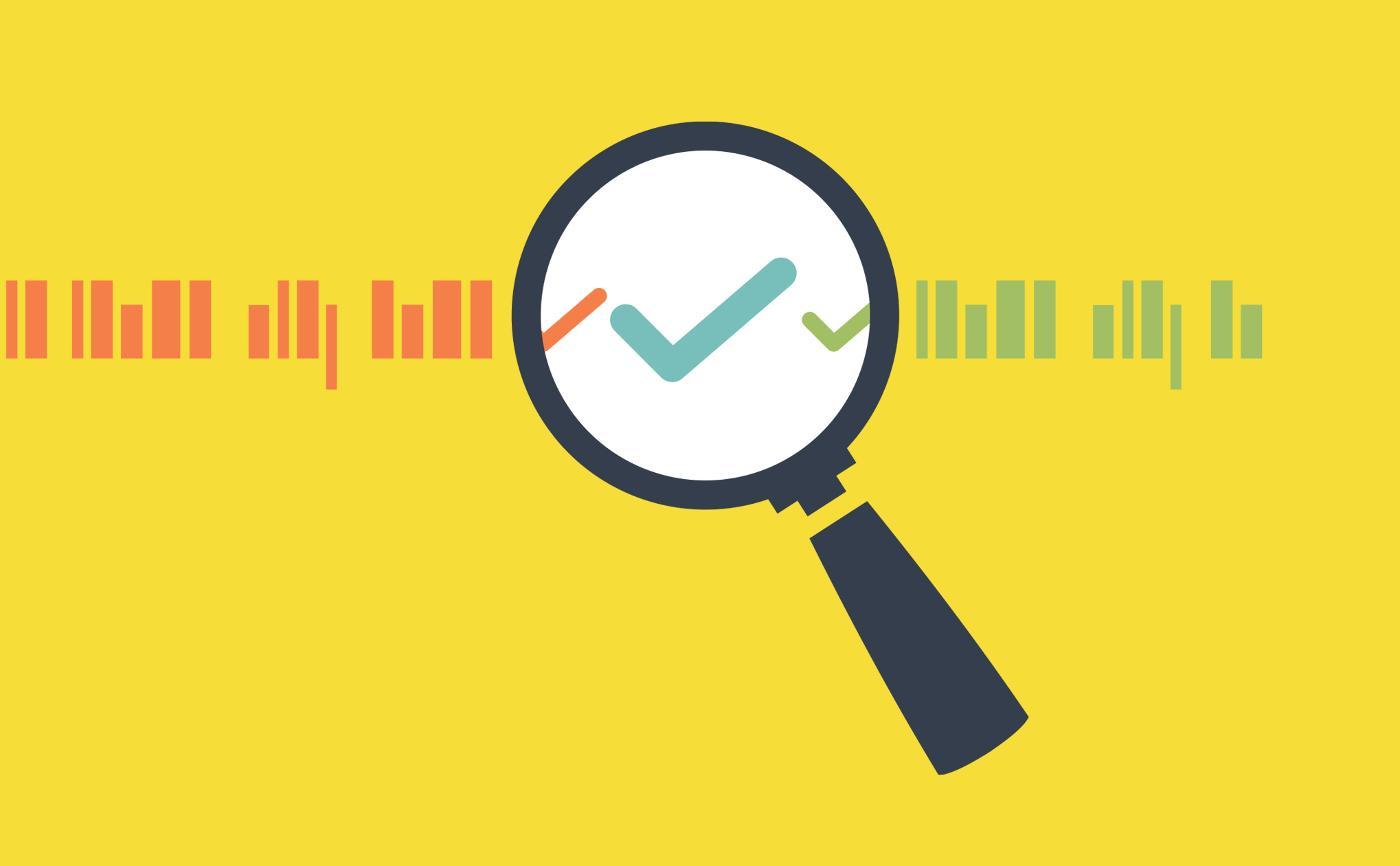 magnifying glass looking over data